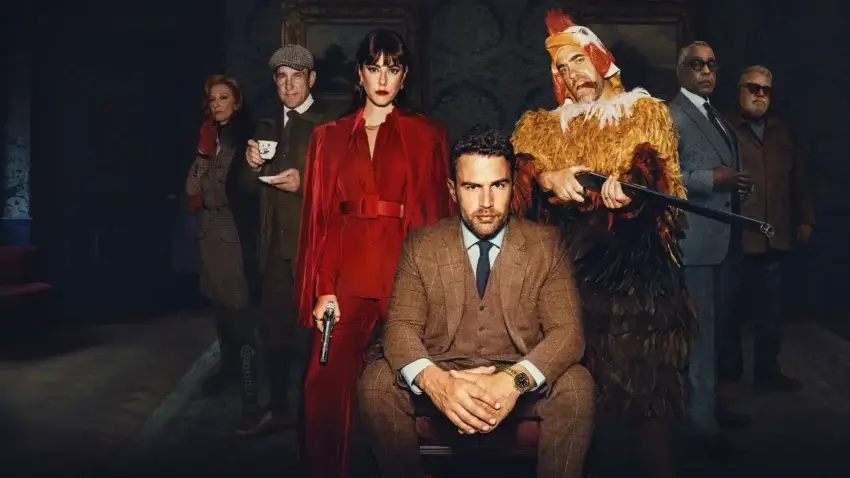 Bannière de la première saison de la série The Gentlemen (2024) avec Theo James, Kaya Scodelario, Giancarlo Esposito, Daniel Ings, Vinnie Jones et Joely Richardson.