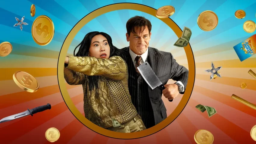 Bannière du film Jackpot! avec Awkwafina et John Cena.
