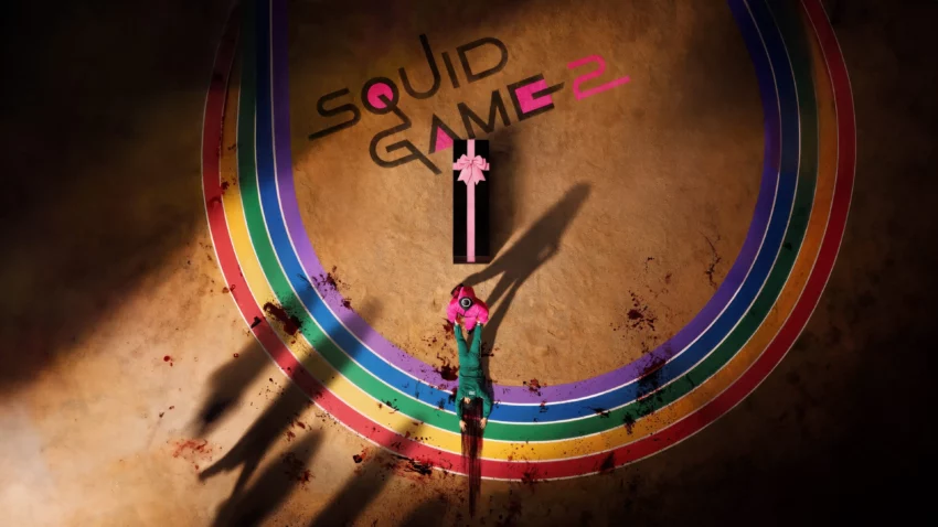 Bannière de la saison 2 de la série Squid Game créée par Hwang Dong-hyuk.