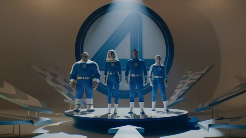 Photo du film Les 4 Fantastiques : Premiers pas avec Pedro Pascal, Vanessa Kirby, Joseph Quinn et Ebon Moss-Bachrach.