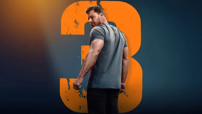 Bannière de la saison 3 de la série Reacher avec Alan Ritchson.