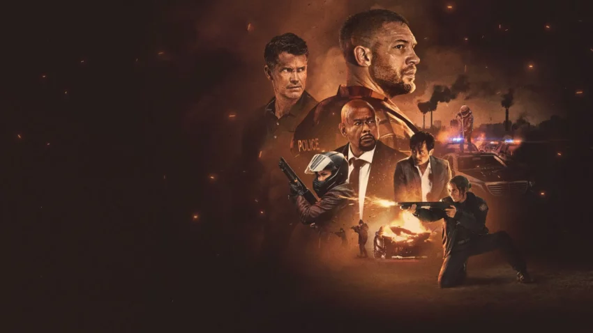 Bannière du film Ravage avec Tom Hardy, Forest Whitaker, Timothy Olyphant, Justin Cornwell et Jessie Mei Li.