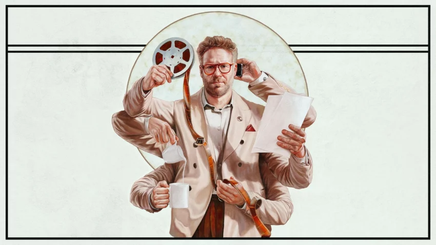 Bannière de la saison 1 de la série The Studio avec Seth Rogen.