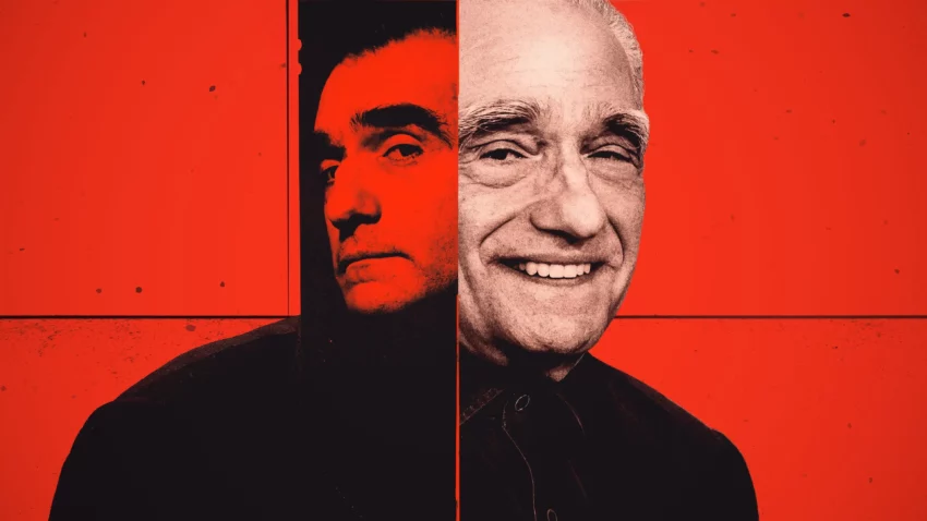 Bannière du documentaire de 2025, Mr. Scorsese, réalisé par Rebecca Miller.