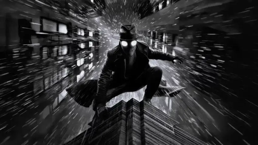 Bannière de la série Spider-Noir avec Nicolas Cage.
