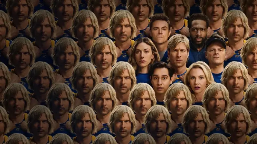 Bannière de la saison 2 de la série Chad Powers avec Glen Powell.