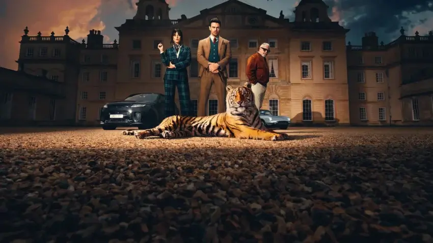 Bannière de la deuxième saison de la série The Gentlemen (2026) avec Theo James, Kaya Scodelario, Giancarlo Esposito, Daniel Ings, Vinnie Jones et Joely Richardson.